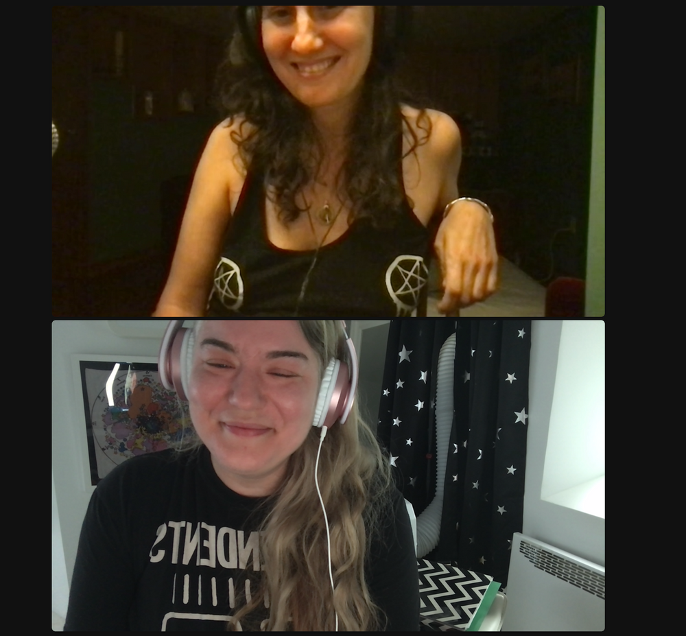 Amy and Risa on Zoom